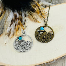 Load image into Gallery viewer, Turquoise mountain necklace bohemian western jewelry