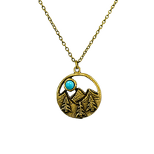 Load image into Gallery viewer, Turquoise mountain necklace bohemian western jewelry