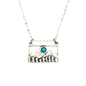 Turquoise mountain necklace bohemian western jewelry