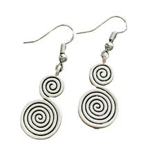 Load image into Gallery viewer, Ethnic spiral dangle earrings