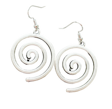 Load image into Gallery viewer, Simple spiral dangle earrings