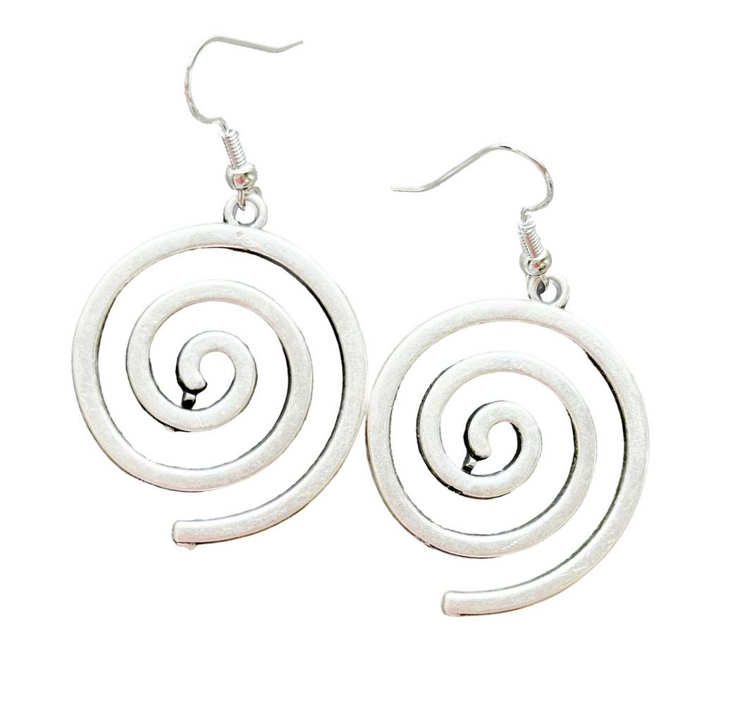 Simple spiral dangle earrings