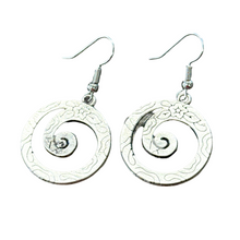 Load image into Gallery viewer, Hippy flower spiral earrings