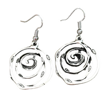 Load image into Gallery viewer, Hippy flower spiral bohemian earrings