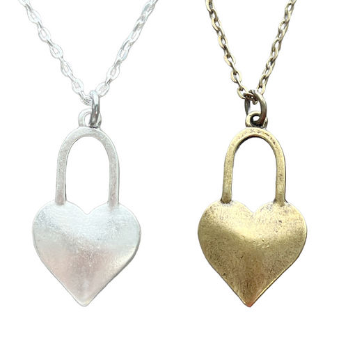 Love lock heart necklace