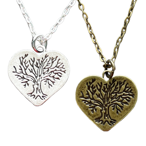 Tree of life necklace bohemian hippy heart jewelry