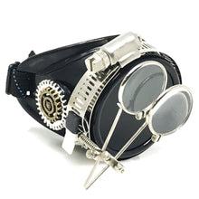 Load image into Gallery viewer, Steampunk Monocle Eyepatch Goggles- Rave Glasses, ocular loupes, black lens