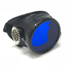 Load image into Gallery viewer, Steampunk Monocle Eyepatch Goggles- Rave Glasses, azure blue lens