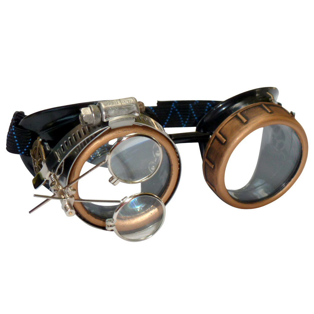 Steampunk Goggles with magnifying loupes clear lenses - UMBRELLALABORATORY