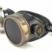 Load image into Gallery viewer, Steampunk Goggles with magnifying loupes purple lenses