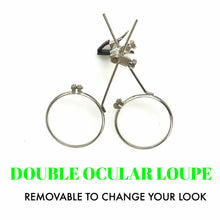 Load image into Gallery viewer, Steampunk Goggles with magnifying loupes UV glow neon green lenses
