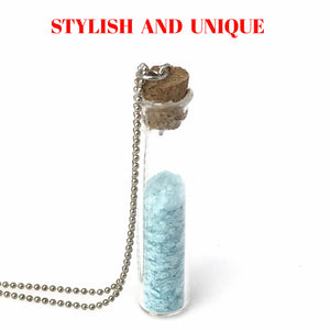 Steampunk Necklace Magic Fire Fairy Angel Dust Pendant Charm Glow in The Dark Kawaii Pixie Blue